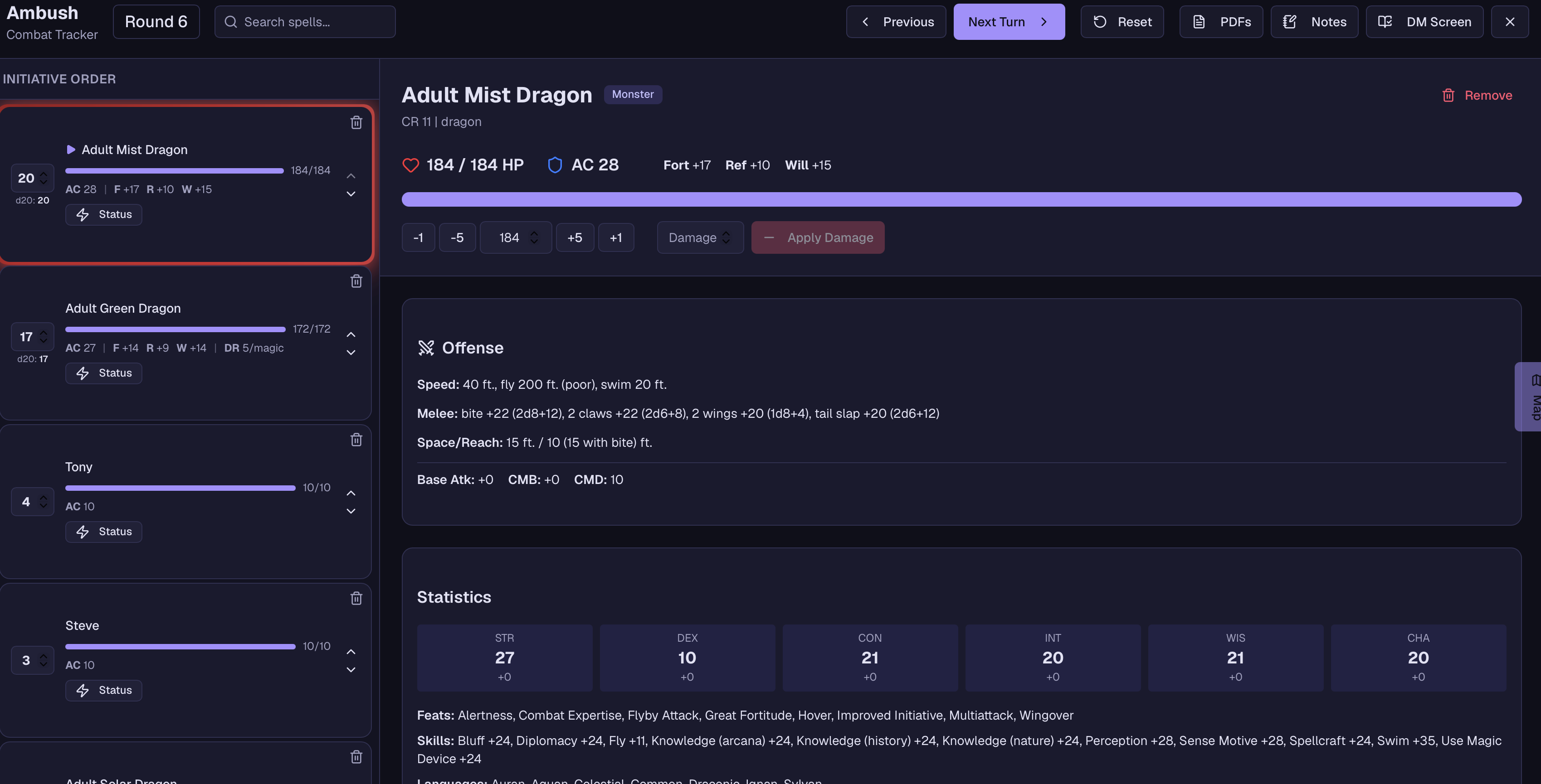 Dungeon Hexen Encounters interface