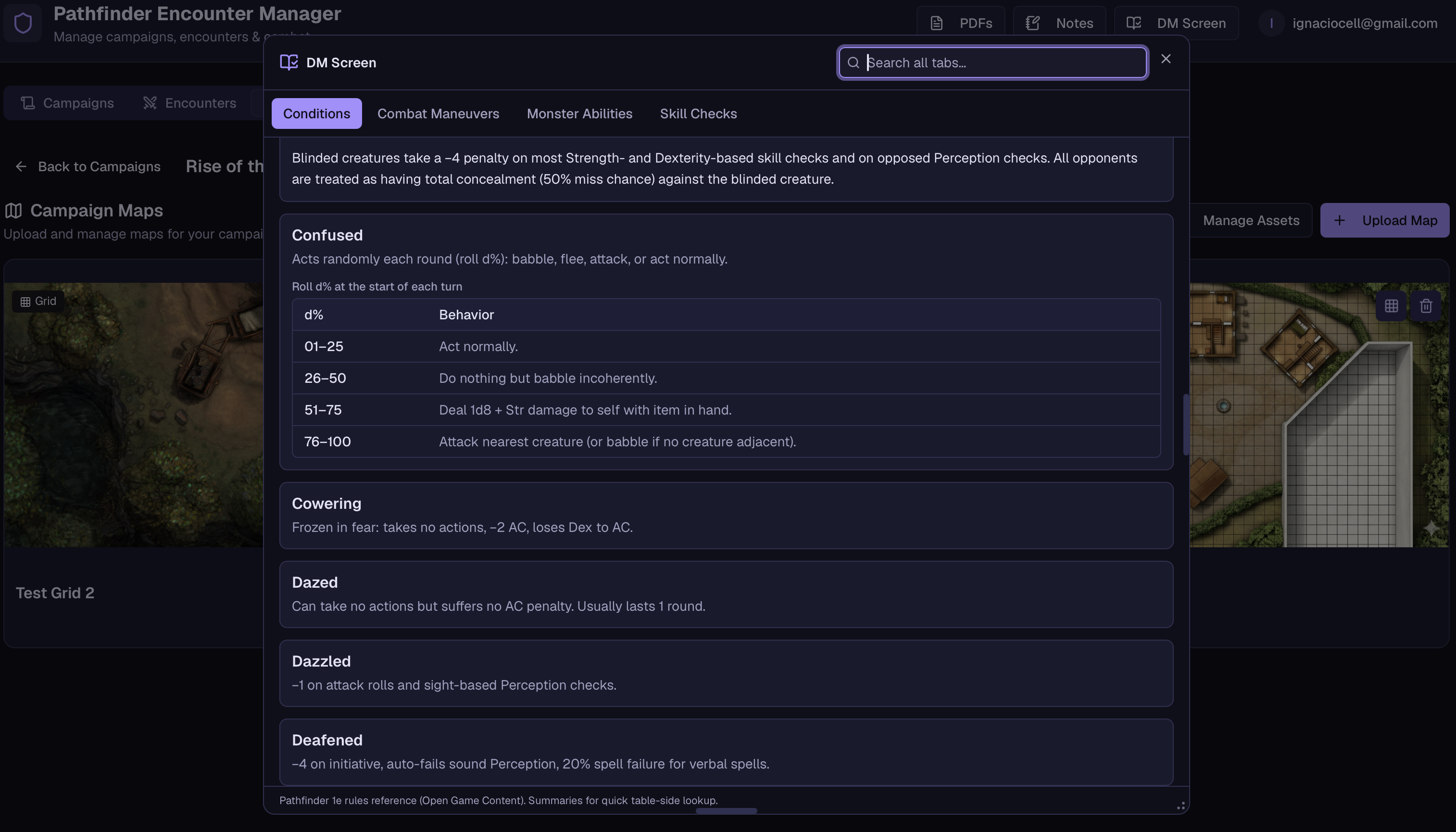 Dungeon Hexen GM Toolkit interface