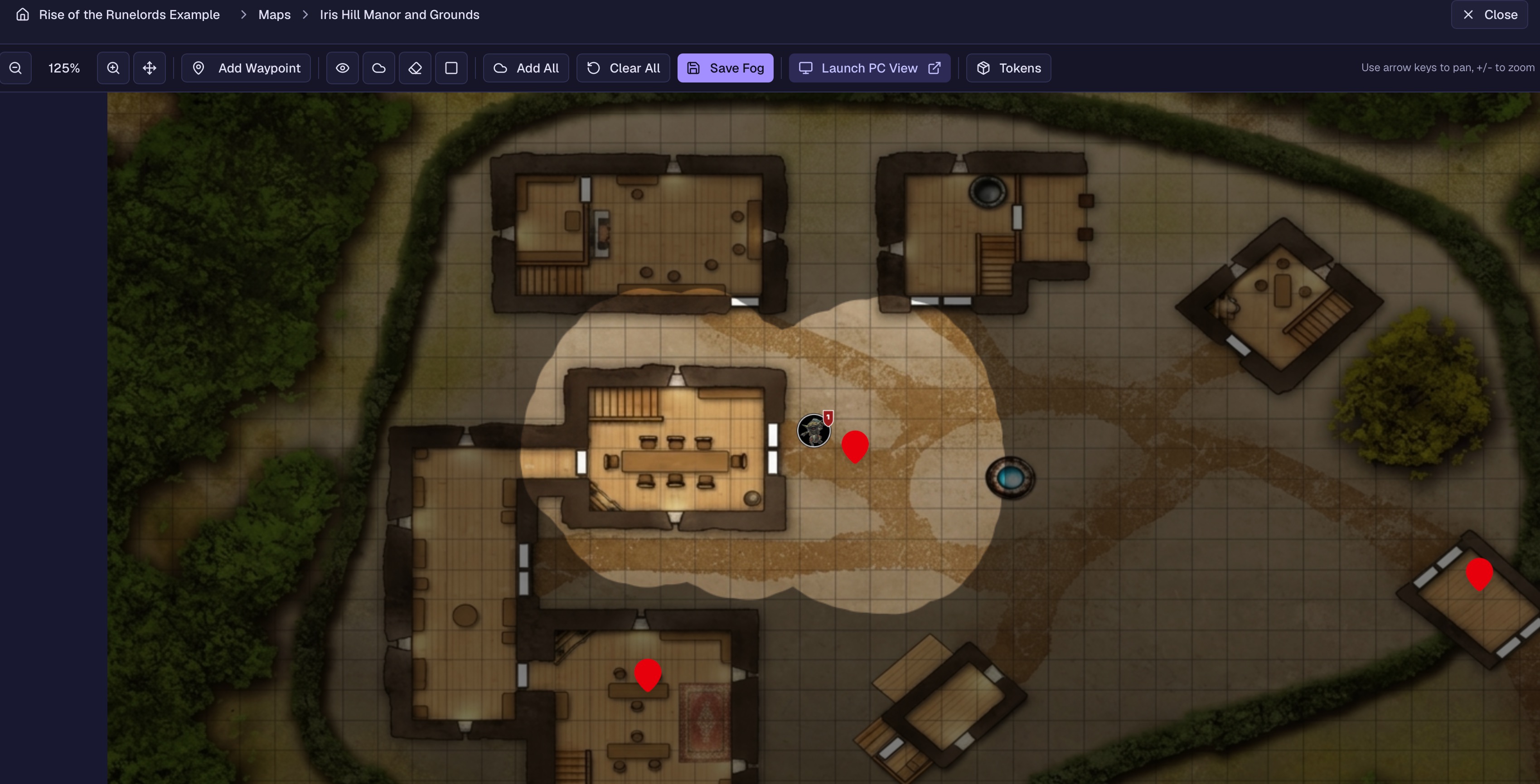 Dungeon Hexen Maps interface